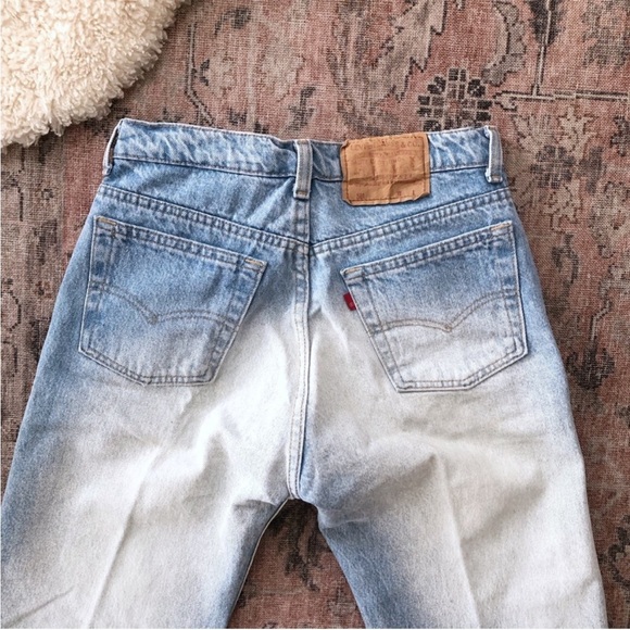 Vintage Levi’s 501 70s Reworked High Rise Straight Leg Bleached Jeans - Picture 5 of 8